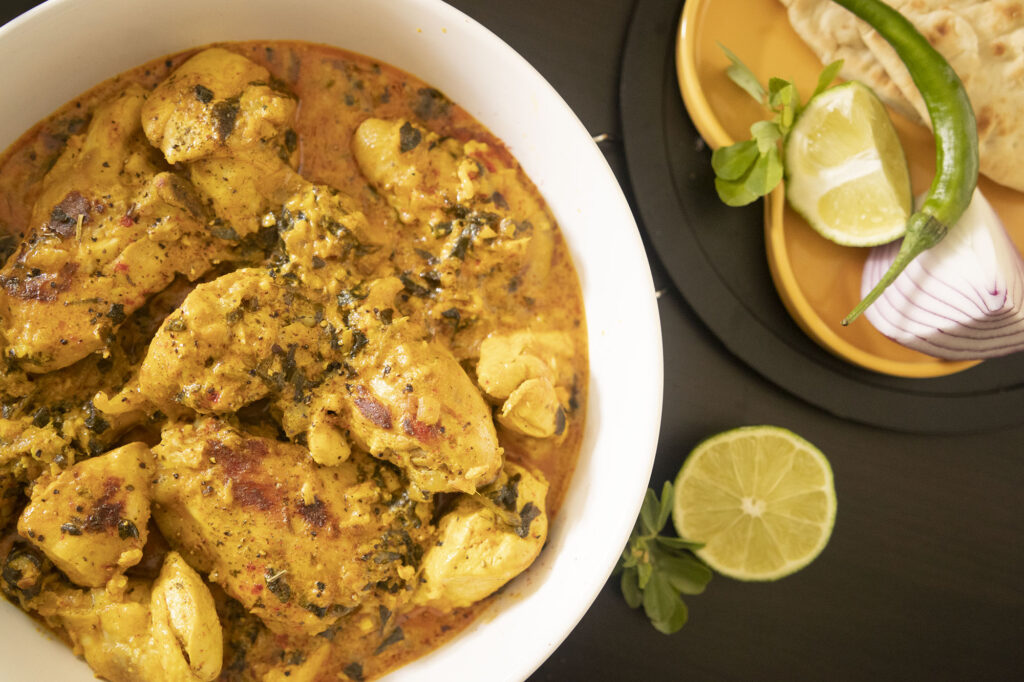 Murgh Methi - Chicken Cooked in Fenugreek - Kravings Food Adventures