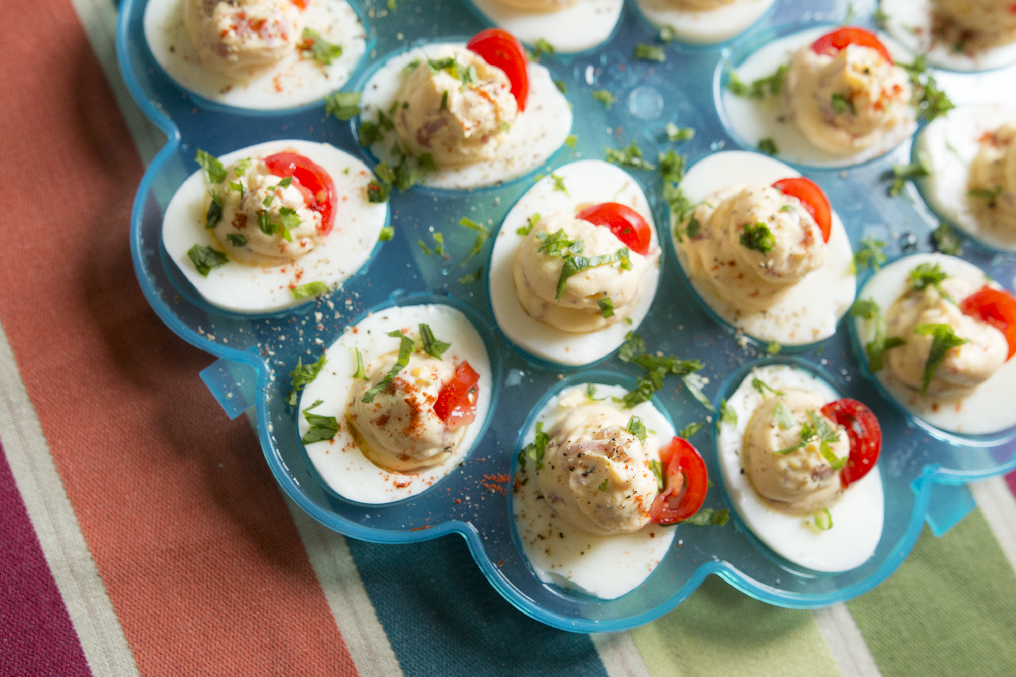 Low Calorie Deviled Eggs with Turkey Bacon & Sour Cream - Kravings Food  Adventures