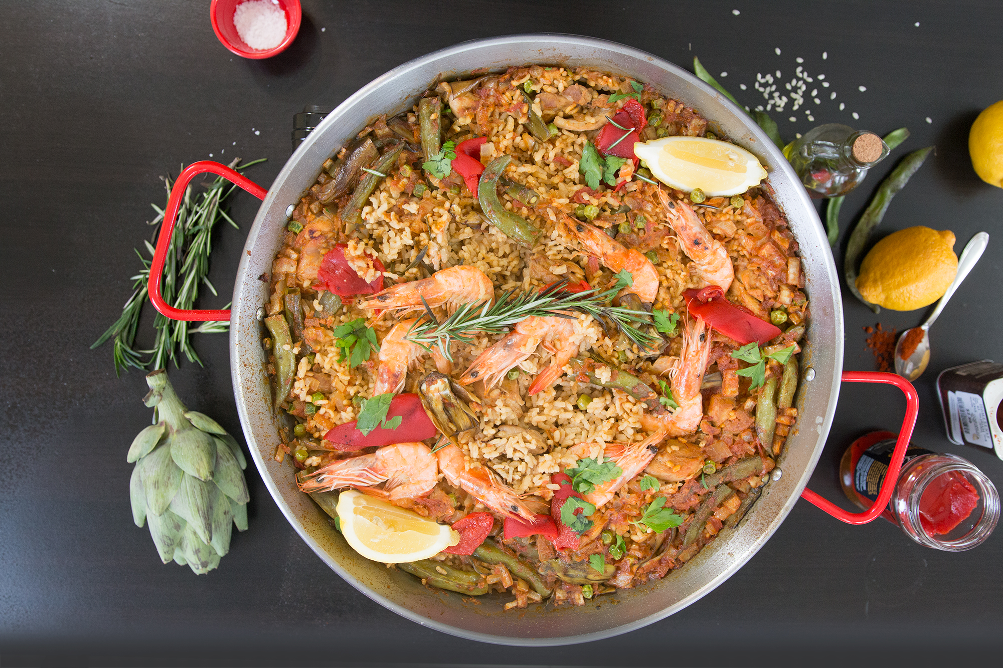 PAELLA - Chicken & Shrimp with SAFFRON & BOMBA rice - Kravings Food  Adventures