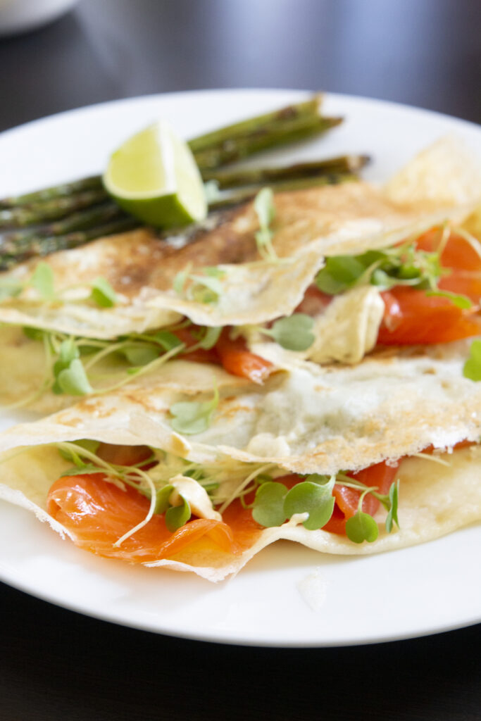 Smoked Salmon Crepes with Creamy Mustard Sauce Kravings Food  