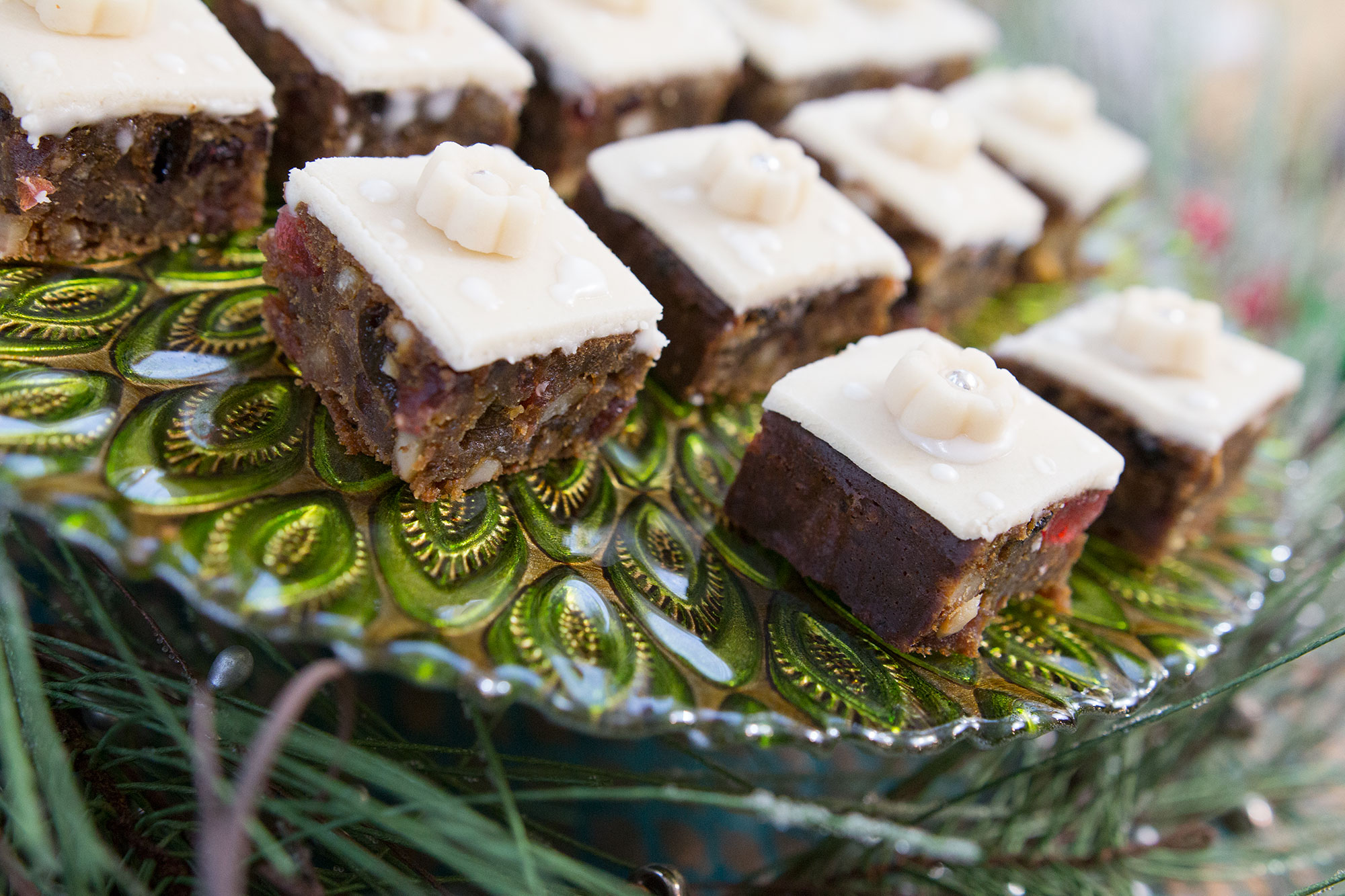 Christmas Fruitcake with Rum, Brandy, Fruits and Nuts