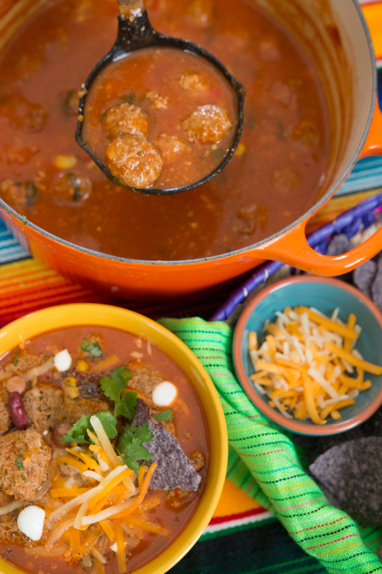 Fiesta Meatball Soup - Kravings Food Adventures