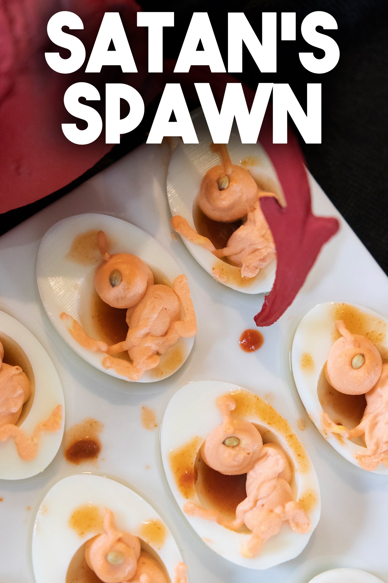 Satans Spawn - Halloween Deviled Eggs