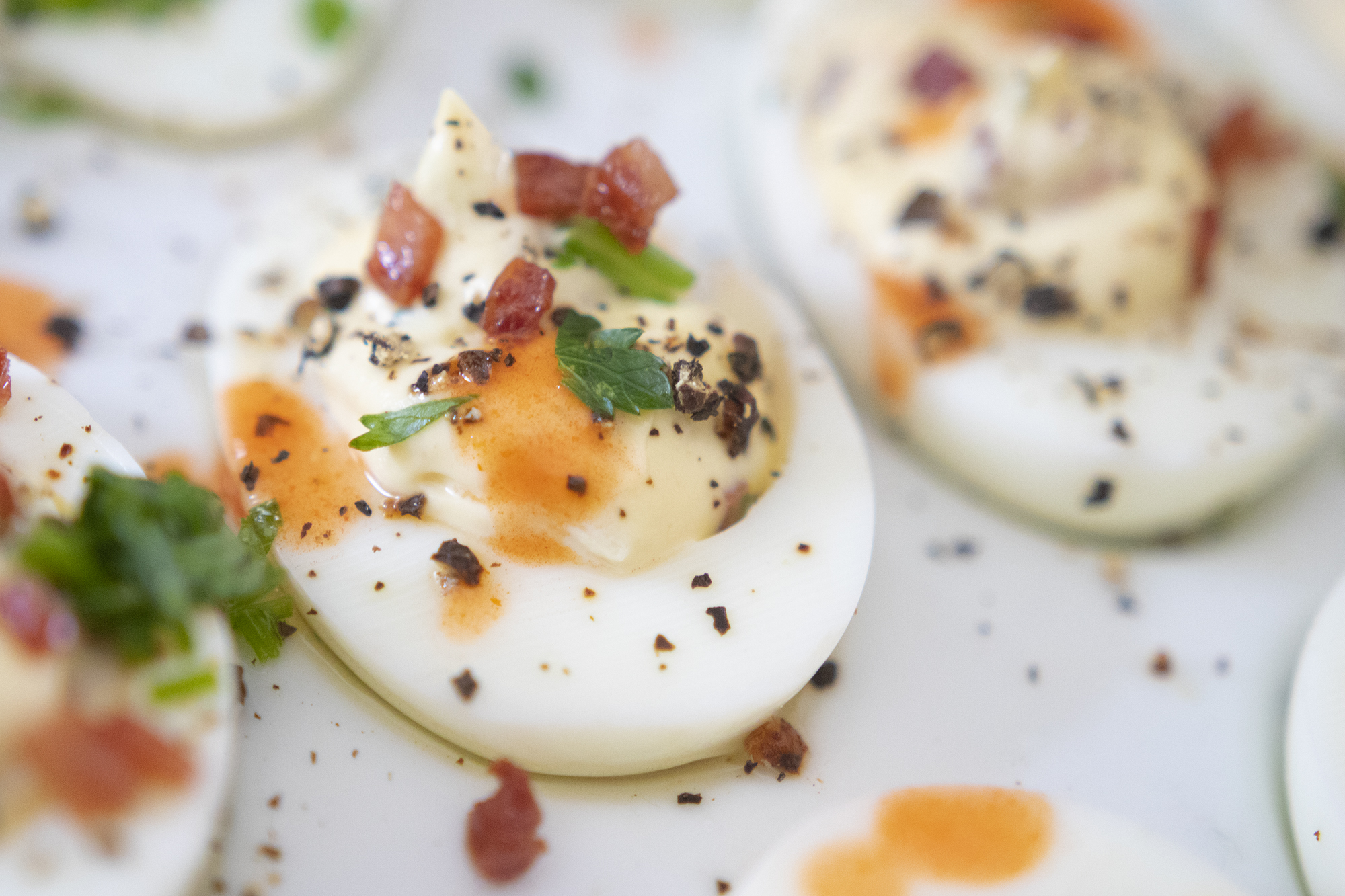 Festive Deviled Eggs - Kravings Food Adventures