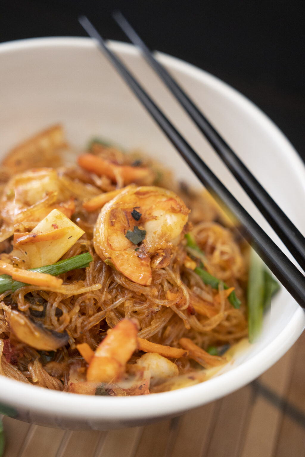 Spicy Shrimp Glass Noodles - Kravings Food Adventures