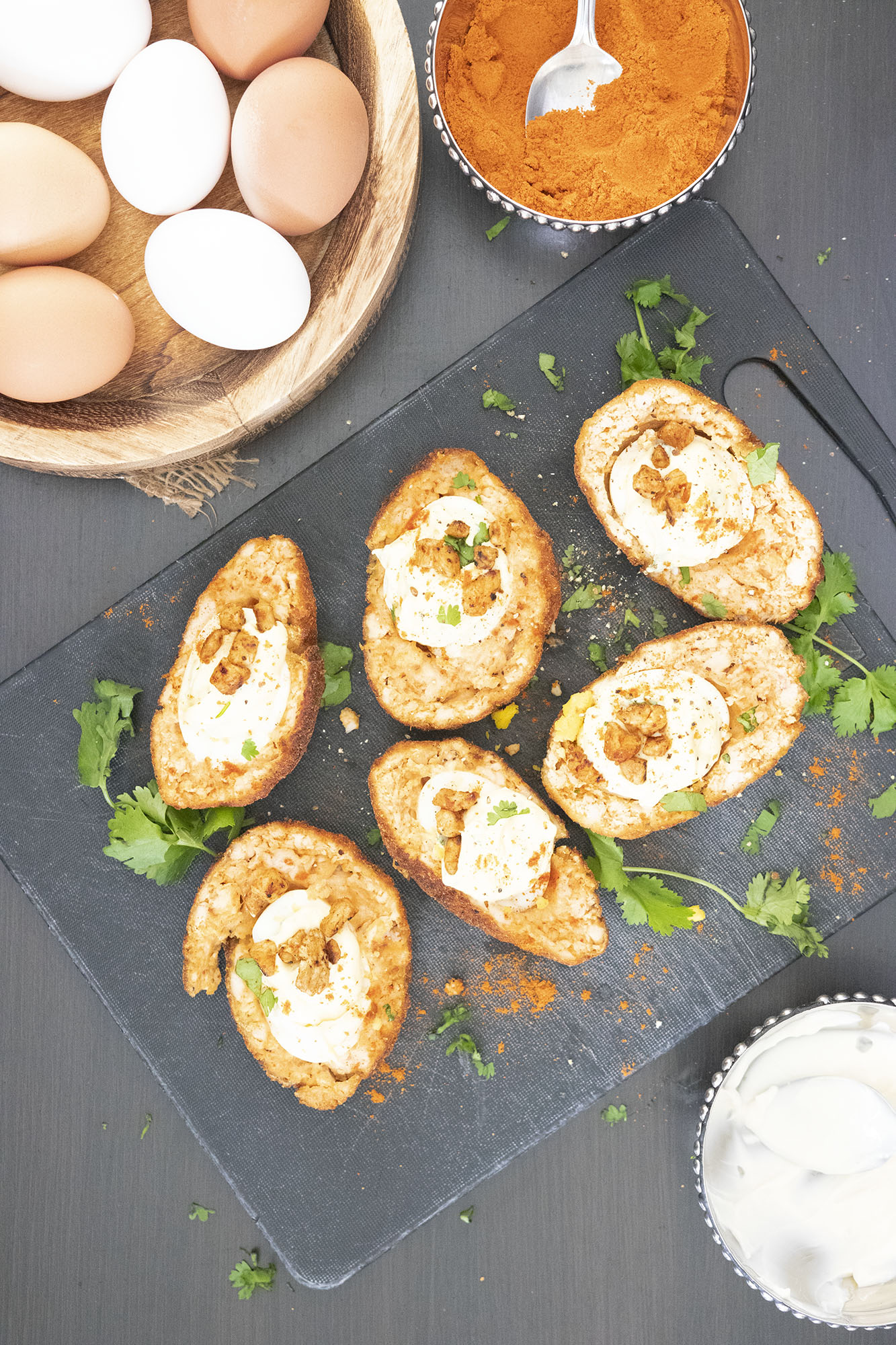 Tandoori Scotch Deviled Egg - Kravings Food Adventures