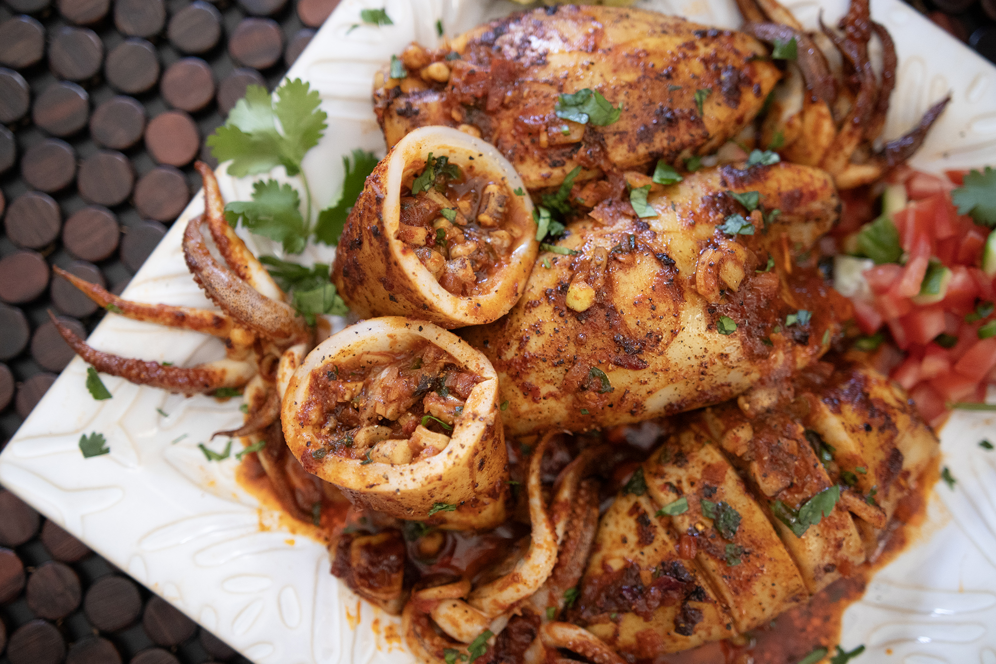 Stuffed Squid with Goan Rechad filling - Kravings Food Adventures